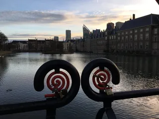 海牙，荷兰，池塘，水，锁，锁，挂锁，钥匙