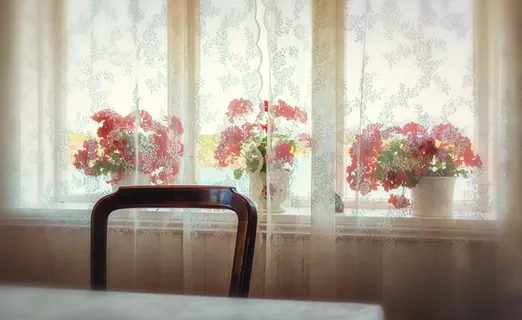 复古，怀旧，窗户，老式，老式，椅子，花，墙纸