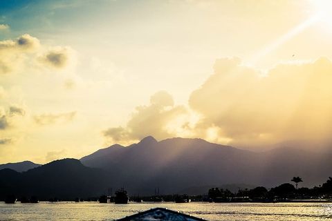 风景摄影，山，日出，照片，海，海，水，自然