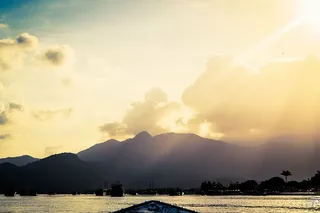 风景摄影，山，日出，照片，海，海，水，自然