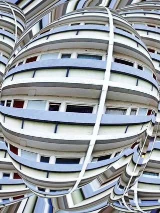 摩天大楼，现代，建筑，城市，现代，建筑，蓝色，阳台，媒体