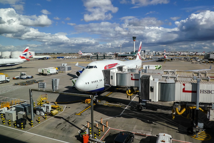 旅行，运输系统，天空，海洋，英国航空公司，飞机，机场，747