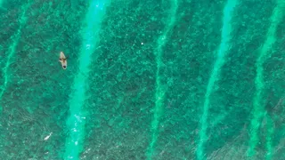 白昼水面白船俯视图