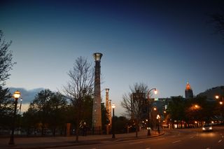 灯光、塔楼、公园、亚特兰大、城市、公园、天空、建筑