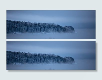 积雪森林鸟瞰摄影