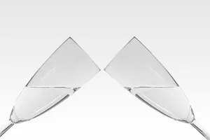 特写，照片，透明，郁金香香槟酒杯，香槟，阿布特，香槟酒杯，干杯