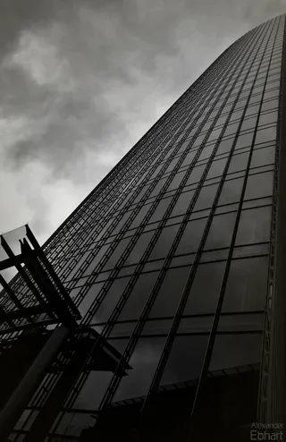 法兰克福，主城区，城市，建筑，玻璃，黑白，建筑结构