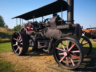 蒸汽拖拉机，机械，农业，旧，历史，蒸汽，运输，运输方式