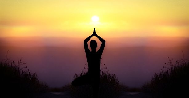 做瑜伽的人, 日落, 黎明, 自然, 黄昏, 太阳, 天空, 风景