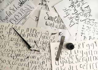 书法，手写，艺术，黑白，创建，文本，室内，笔