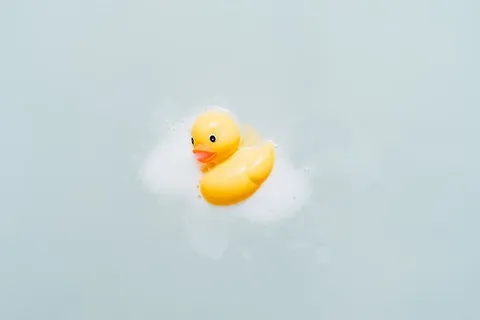 黄色浴鸭，玩具，韩国，155-1号农洞，群山，飞行，动物，鸟