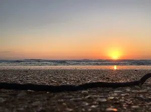 海滩，地平线，自然，海洋，海洋，海岸，日出，日落