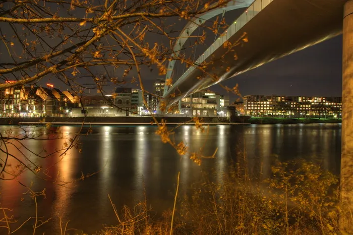 马斯特里赫特，hdr，高桥，已建结构，建筑，水，照明，夜间