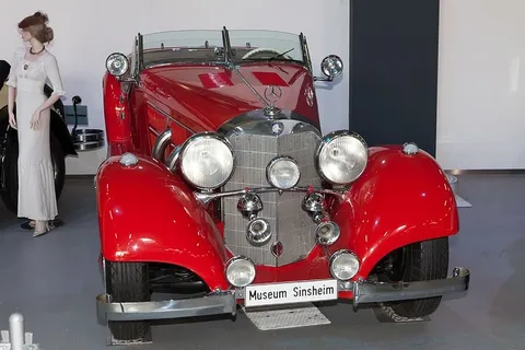 sinsheim、博物馆、汽车、镀铬、油漆、历史、红色、彩色