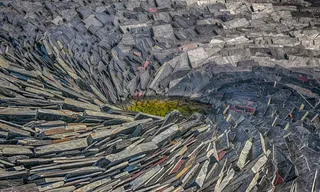 板岩、石头、石板、艺术、艺术品、池塘、圆形、自然