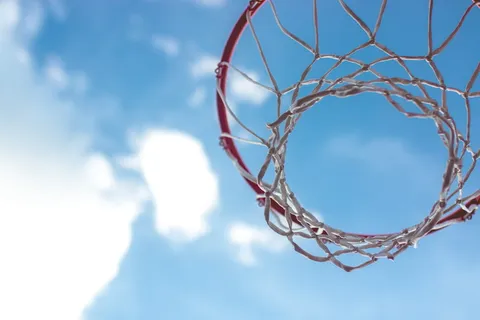 美国，汉普顿，联合twp中学，篮球-运动，天空，篮球圈，运动，网络-运动设备