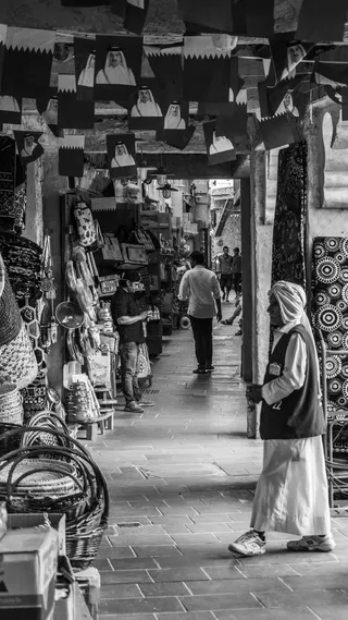 卡塔尔，多哈，of，黑人和白人，老人，老人，当地人，a6300