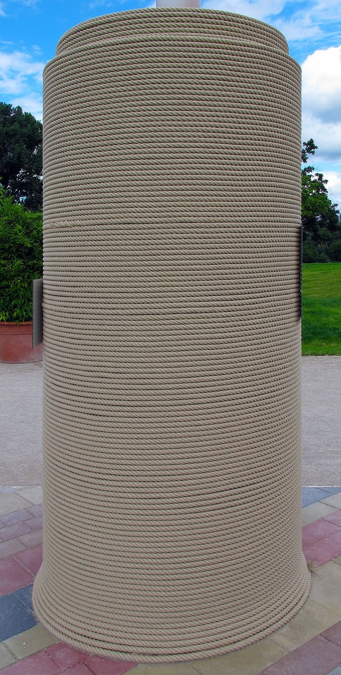 绳子，滑轮，卷起，雕塑，卷起，白天，没有人，天空