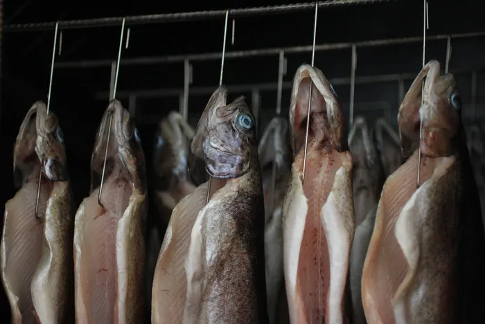 鳟鱼，烟熏，新鲜，特产，悬挂，食品，新鲜，动物