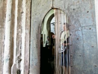 门，金属，窗帘，输入，输出，人，建筑，建筑结构