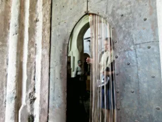 门，金属，窗帘，输入，输出，人，建筑，建筑结构