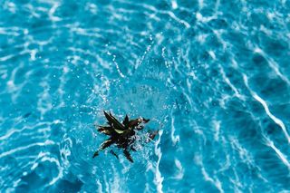 游泳池里的菠萝