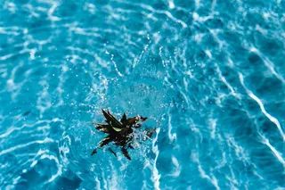 游泳池里的菠萝