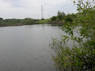 乌克兰，纳斯塔什卡，水，池塘，湖泊，阴天，平静的水，电力线