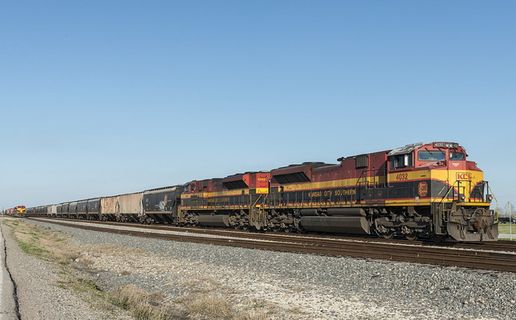 蒸汽火车，铁路，蓝色，天空，白天，火车，机车，铁路