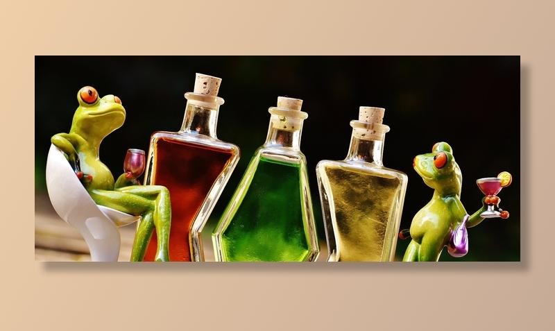 青蛙，饮料，瓶子，酒精，数字，饮料，受益，可爱