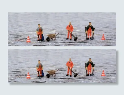 建筑工人雕像，灰色，表面，街道清洁工，清洁，使清洁，擦拭