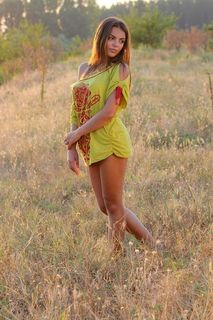 美丽，女性，田野，女孩，草地，模特，人，女人