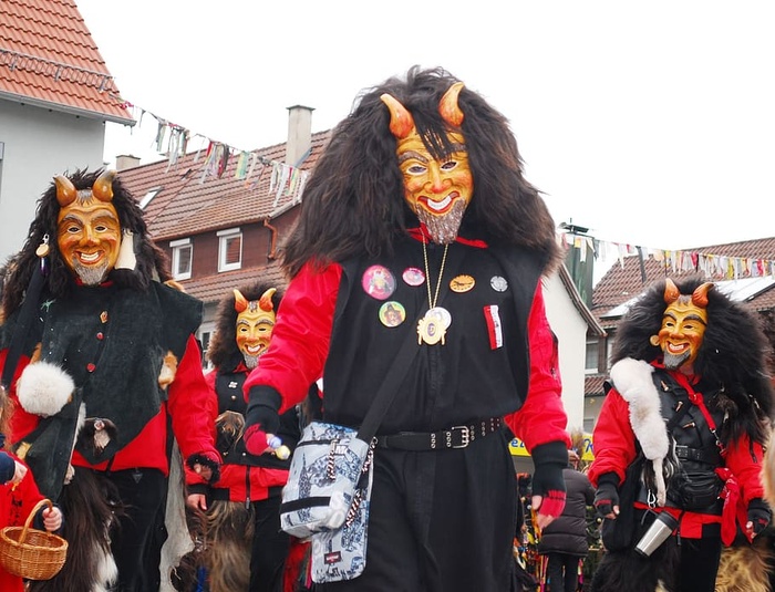 嘉年华，shrovetide，德国，面具，魔鬼，快乐，面具-伪装，服装
