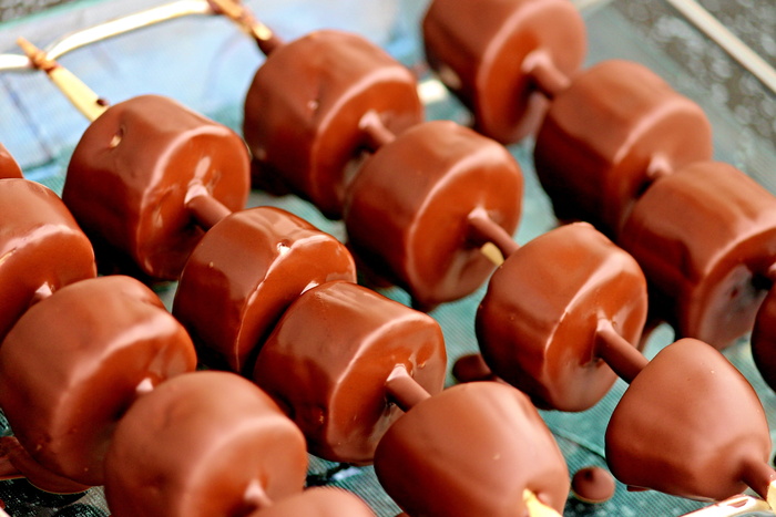 巧克力，吐痰，巧克力吐痰，couverture，香蕉吐痰，美味，治疗，小口