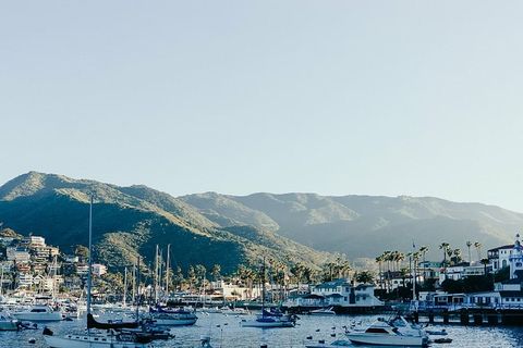 游艇，身体，水，码头，蓝色，天空，白天，卡特琳娜