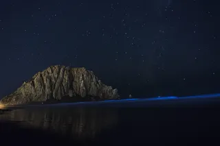 美国，莫罗湾，星空，蓝波，光波，海洋之夜，海洋，夜空