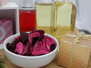 油脂、静物、玫瑰、礼物、室内、准备、无人、特写