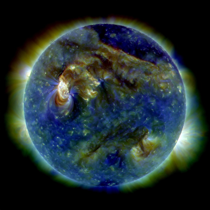 地球插图，太阳，太阳耀斑，紫外线，阳光，紫外线，喷发，日珥