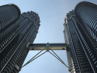 马来西亚，双塔，亚洲，建筑，建筑结构，天空，低角度视图，建筑外部