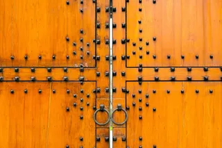 门，中国门，十字，橙色，铆钉，木材，传统，全框架