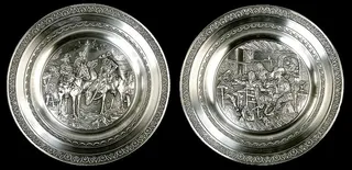 餐具，银，物体，金属，装饰，室内，特写，黑色背景