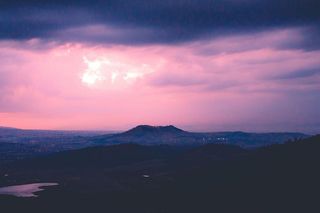 照片，雨云，日落，风景，风景，高地，山峰，人