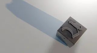 灰色，立方体，地板，U，字母，字母，大写，文本