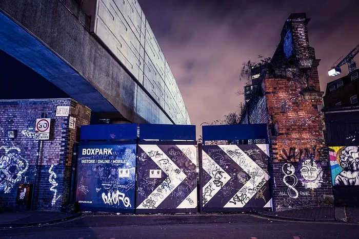 伦敦肖尔迪奇的Boxpark夜景