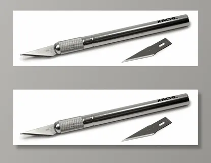 x、 acto，刀，白色背景，特写，纸，无人，笔尖