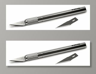 x、 acto，刀，白色背景，特写，纸，无人，笔尖