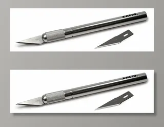 x、 acto，刀，白色背景，特写，纸，无人，笔尖