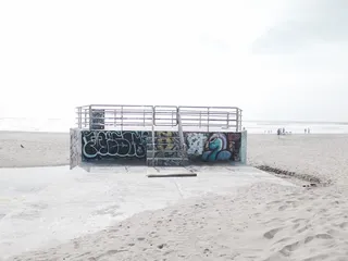 美国，旧金山，海滩，涂鸦，海洋海滩，旧金山，陆地，沙滩