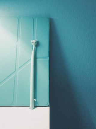 墙-建筑特征，室内，无人，蓝色，特写，家庭内部，白色，建筑