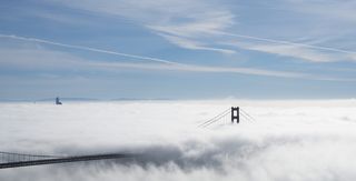 美国旧金山，salesforce，clouds，tower，golden gate bridge，bridge，golden gate